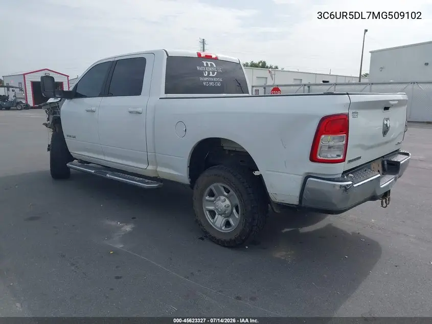 2021 Ram 2500 Big Horn 4X4 6'4 Box VIN: 3C6UR5DL7MG509102 Lot: 45623327