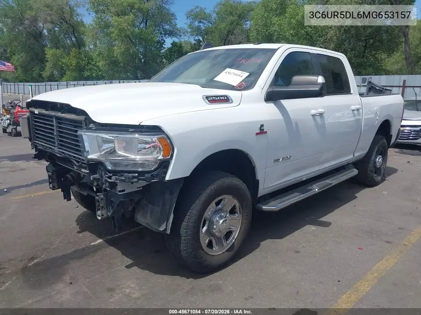 2021 Ram 2500 Big Horn 4X4 6'4 Box VIN: 3C6UR5DL6MG653157 Lot: 45671054