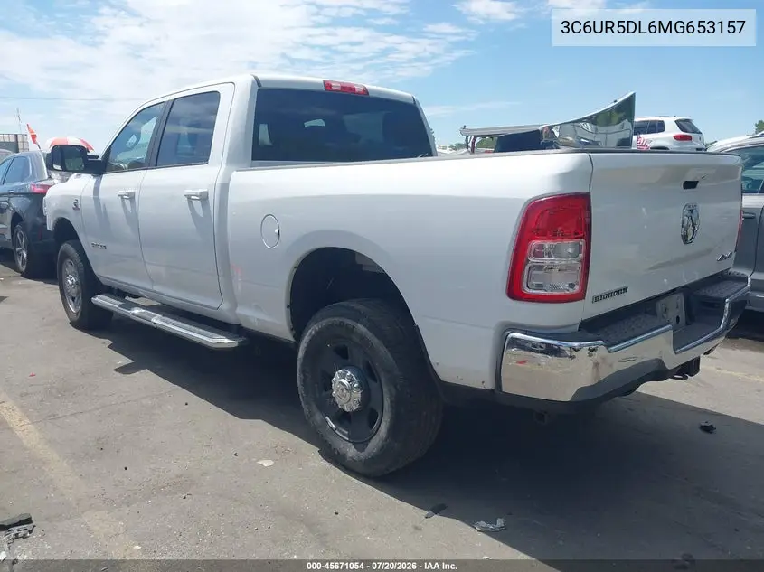 2021 Ram 2500 Big Horn 4X4 6'4 Box VIN: 3C6UR5DL6MG653157 Lot: 45671054