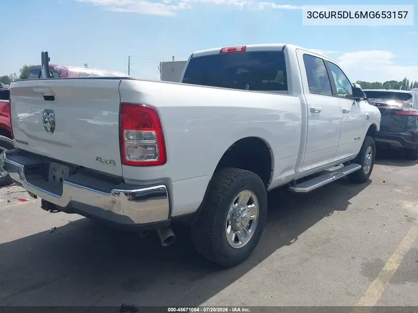 2021 Ram 2500 Big Horn 4X4 6'4 Box VIN: 3C6UR5DL6MG653157 Lot: 45671054