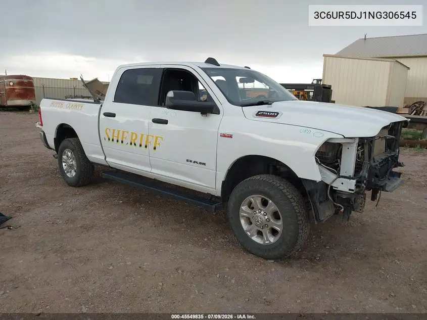2022 Ram 2500 Big Horn 4X4 6'4 Box VIN: 3C6UR5DJ1NG306545 Lot: 45549835