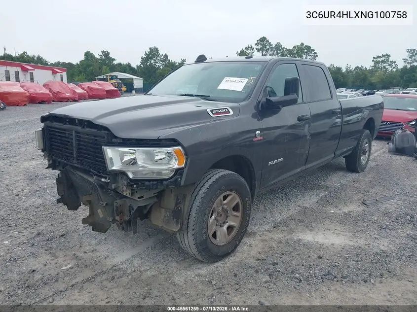 2022 Ram 2500 Tradesman 4X2 8' Box VIN: 3C6UR4HLXNG100758 Lot: 45561259