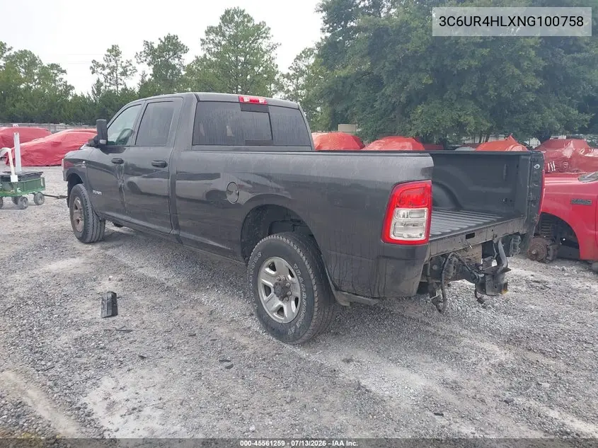 2022 Ram 2500 Tradesman 4X2 8' Box VIN: 3C6UR4HLXNG100758 Lot: 45561259