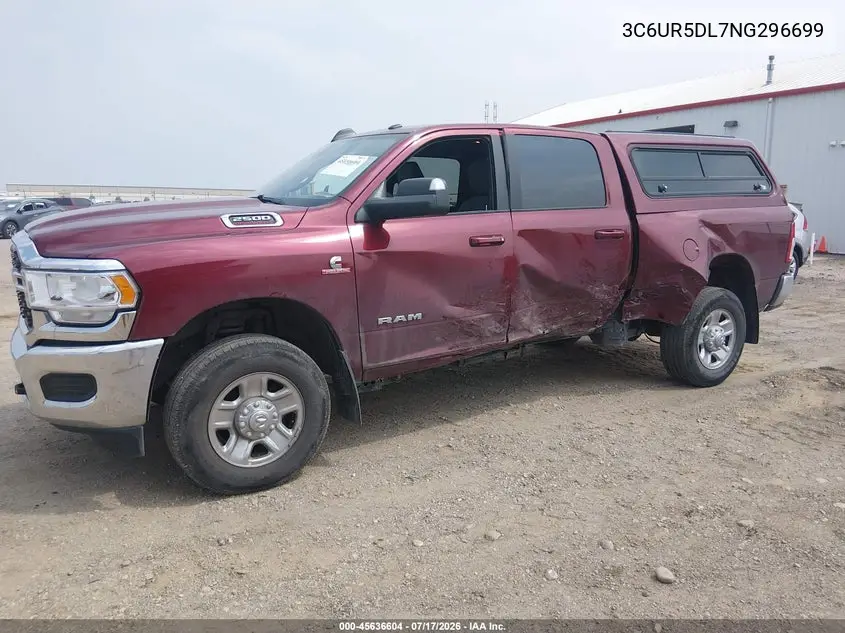 2022 Ram 2500 Big Horn 4X4 6'4 Box VIN: 3C6UR5DL7NG296699 Lot: 45636604