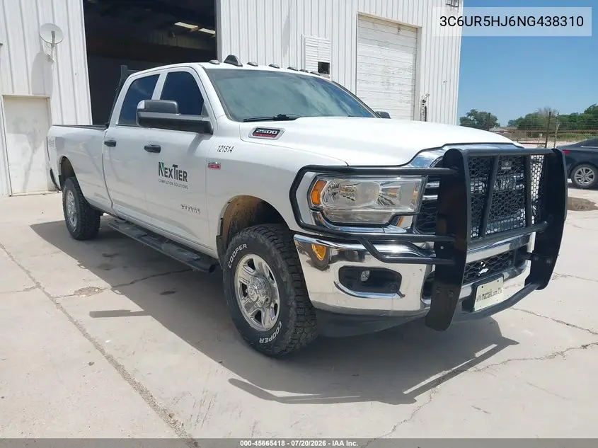 2022 Ram 2500 Tradesman 4X4 8' Box VIN: 3C6UR5HJ6NG438310 Lot: 45665418