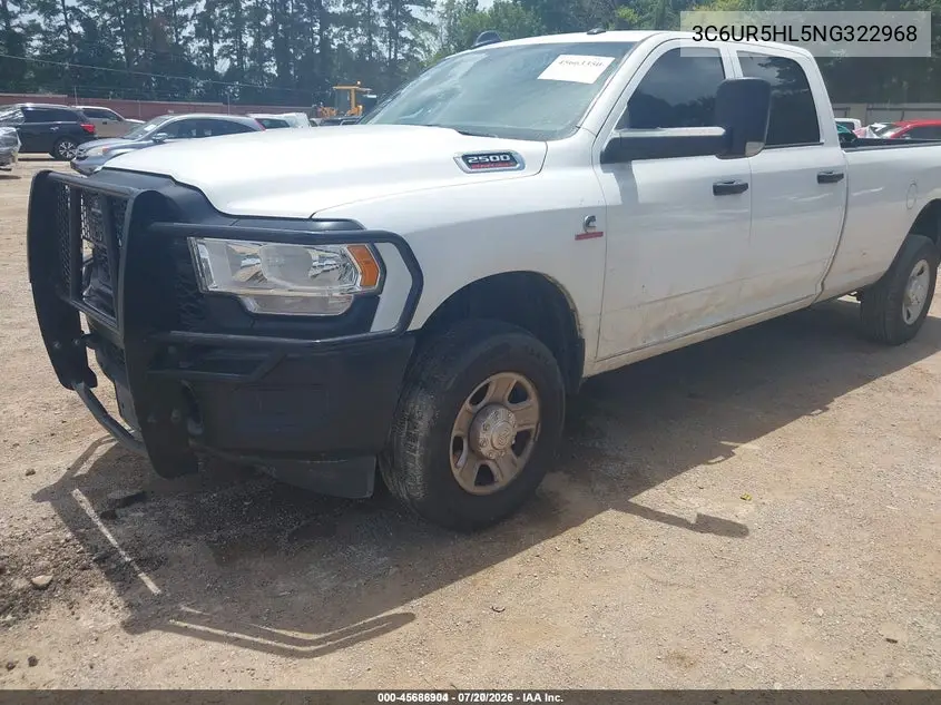 2022 Ram 2500 Tradesman 4X4 8' Box VIN: 3C6UR5HL5NG322968 Lot: 45686904