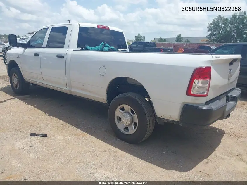 2022 Ram 2500 Tradesman 4X4 8' Box VIN: 3C6UR5HL5NG322968 Lot: 45686904