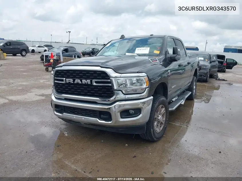 2024 Ram 2500 Big Horn 4X4 6'4 Box VIN: 3C6UR5DLXRG343570 Lot: 45472117