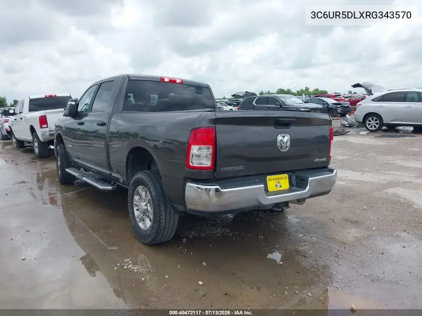 2024 Ram 2500 Big Horn 4X4 6'4 Box VIN: 3C6UR5DLXRG343570 Lot: 45472117