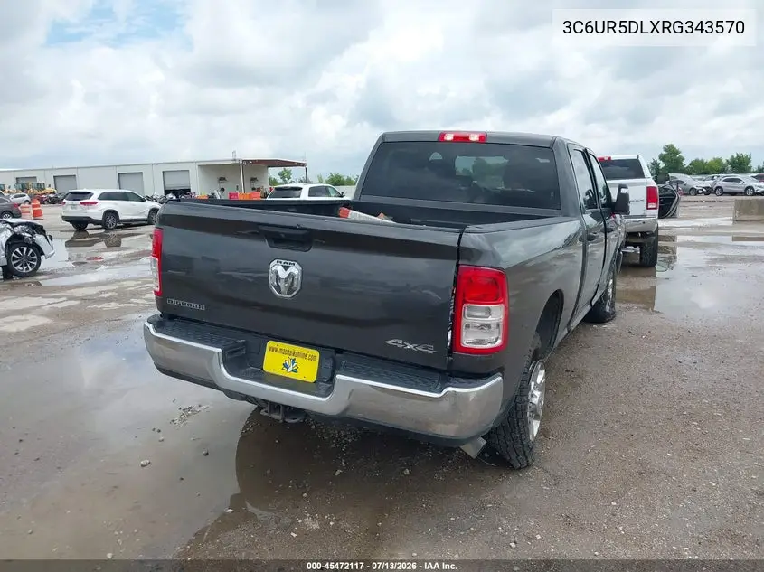 2024 Ram 2500 Big Horn 4X4 6'4 Box VIN: 3C6UR5DLXRG343570 Lot: 45472117