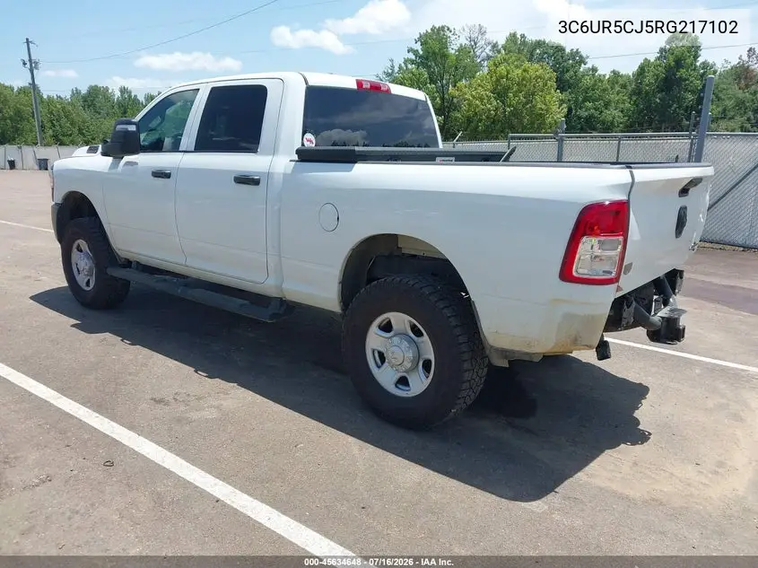 2024 Ram 2500 Tradesman 4X4 6'4 Box VIN: 3C6UR5CJ5RG217102 Lot: 45634648