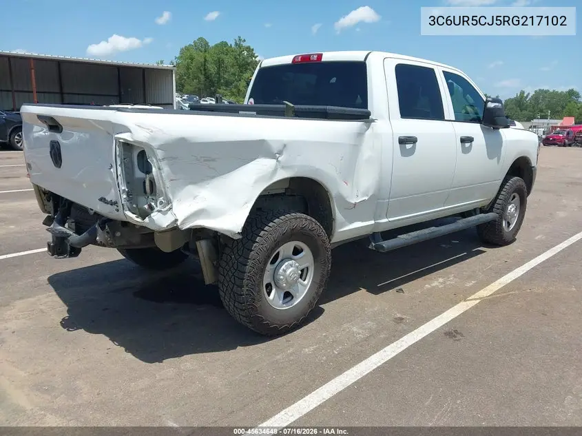 2024 Ram 2500 Tradesman 4X4 6'4 Box VIN: 3C6UR5CJ5RG217102 Lot: 45634648