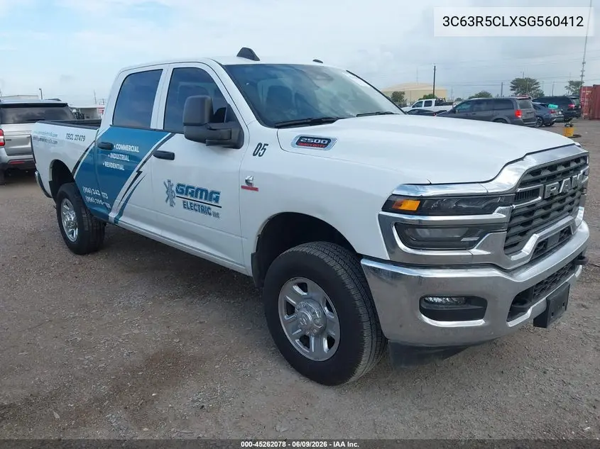 2025 Ram 2500 Tradesman 4X4 6'4 Box VIN: 3C63R5CLXSG560412 Lot: 45262078