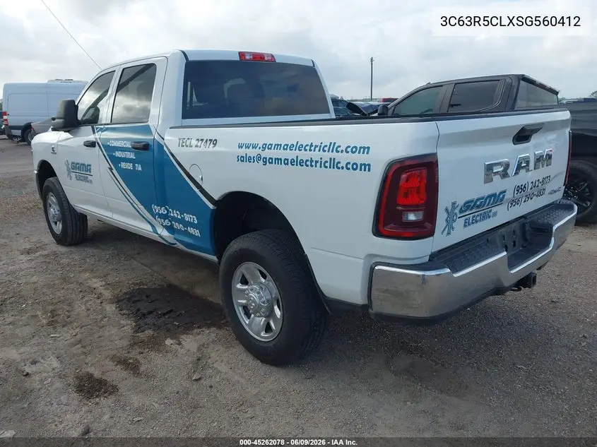 2025 Ram 2500 Tradesman 4X4 6'4 Box VIN: 3C63R5CLXSG560412 Lot: 45262078