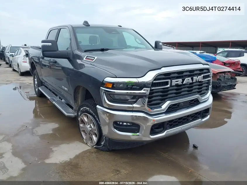 2026 Ram 2500 Big Horn 4X4 6'4 Box VIN: 3C6UR5DJ4TG274414 Lot: 45602834