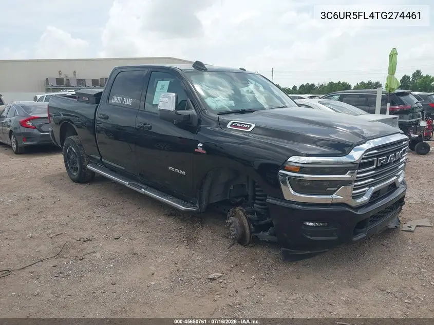 2026 Ram 2500 Laramie 4X4 6'4 Box VIN: 3C6UR5FL4TG274461 Lot: 45650761