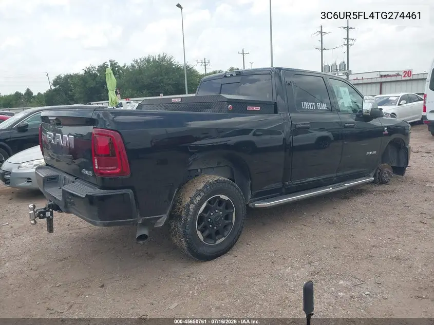 2026 Ram 2500 Laramie 4X4 6'4 Box VIN: 3C6UR5FL4TG274461 Lot: 45650761