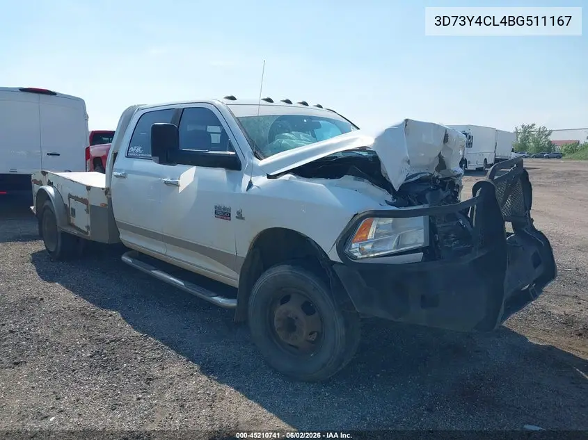 2011 Ram Ram 3500 Slt VIN: 3D73Y4CL4BG511167 Lot: 45210741