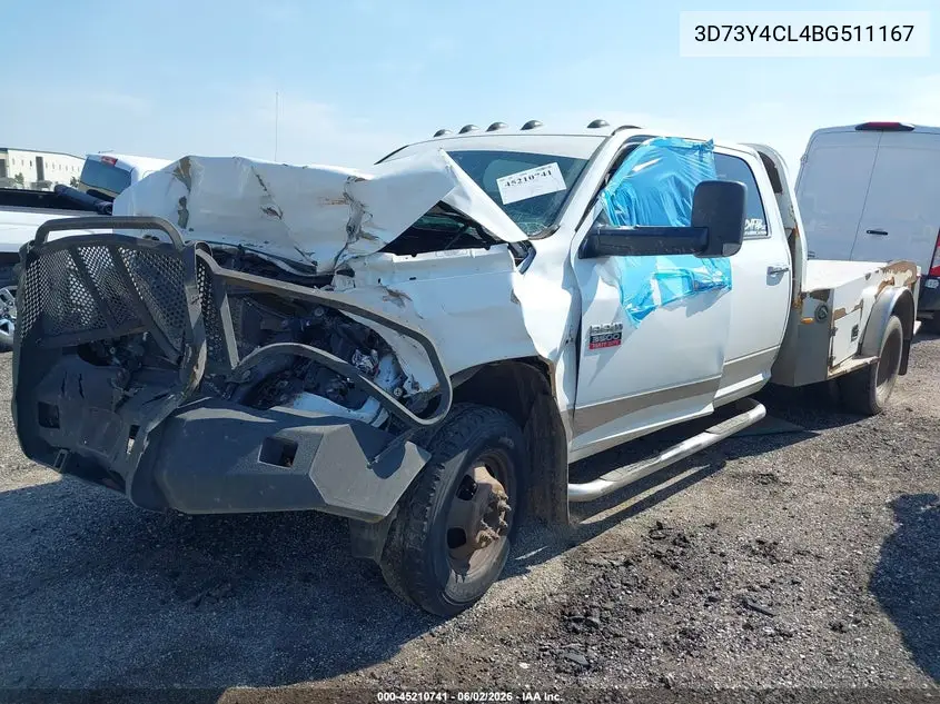 2011 Ram Ram 3500 Slt VIN: 3D73Y4CL4BG511167 Lot: 45210741