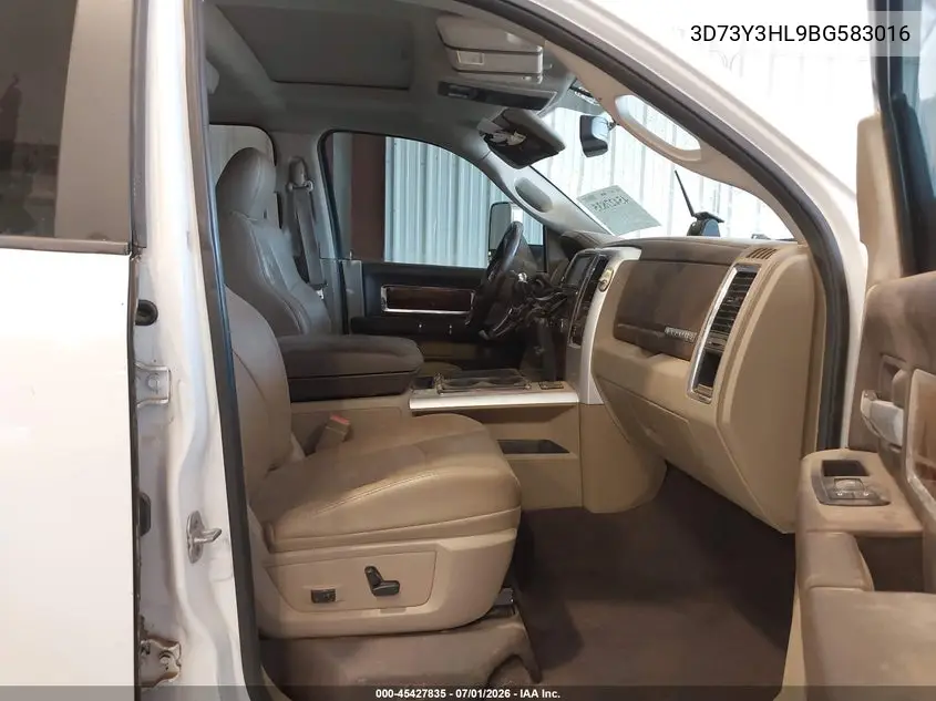 2011 Ram Ram 3500 Laramie VIN: 3D73Y3HL9BG583016 Lot: 45427835