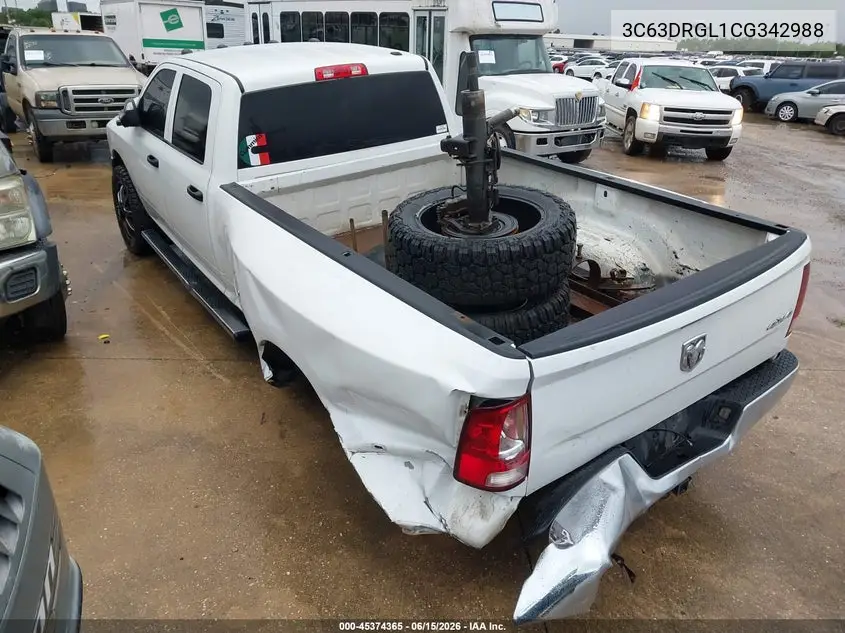 2012 Ram 3500 St VIN: 3C63DRGL1CG342988 Lot: 45374365