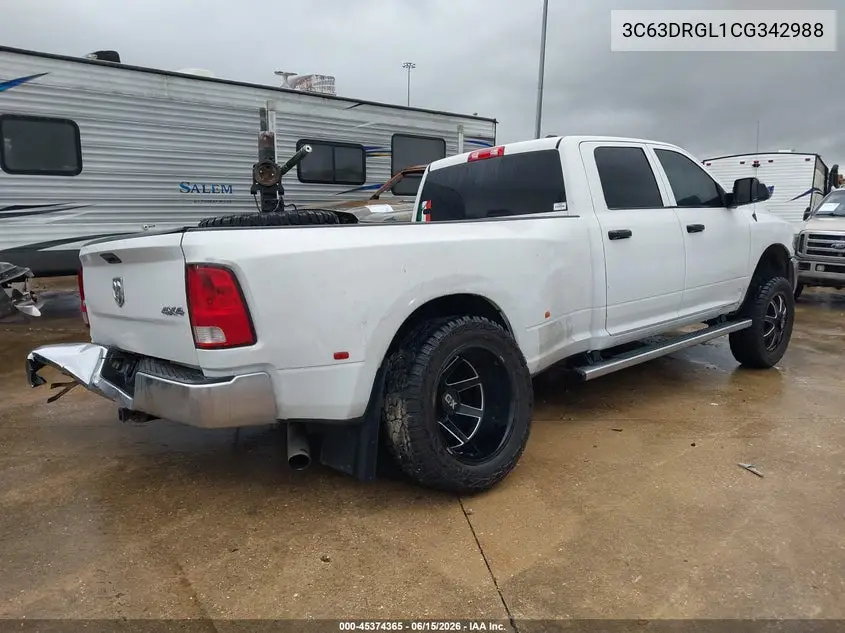 2012 Ram 3500 St VIN: 3C63DRGL1CG342988 Lot: 45374365