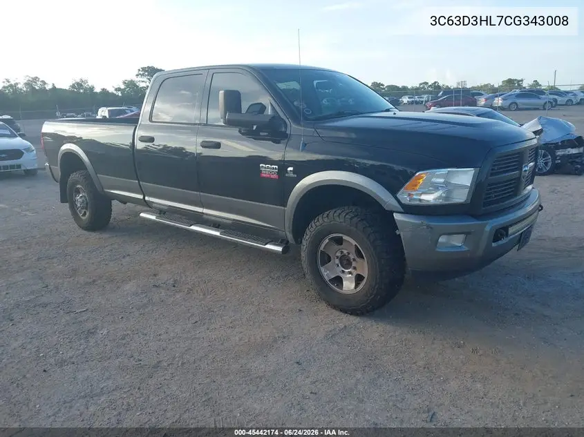 2012 Ram 3500 Outdoorsman VIN: 3C63D3HL7CG343008 Lot: 45442174