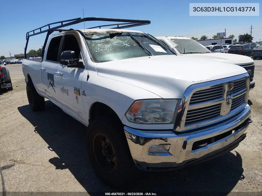 2012 Ram 3500 Big Horn VIN: 3C63D3HL1CG143774 Lot: 45470321
