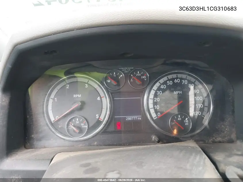 2012 Ram 3500 Slt VIN: 3C63D3HL1CG310683 Lot: 45473642