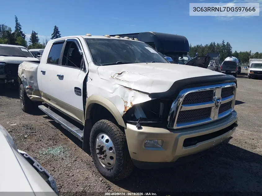 2013 Ram 3500 Laramie Longhorn VIN: 3C63RRNL7DG597666 Lot: 45396174