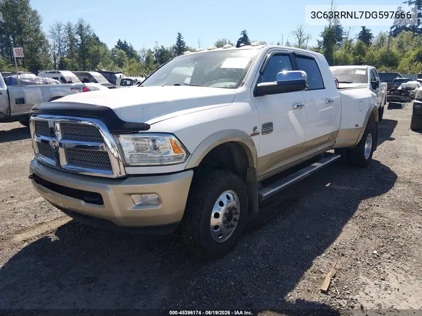 2013 Ram 3500 Laramie Longhorn VIN: 3C63RRNL7DG597666 Lot: 45396174