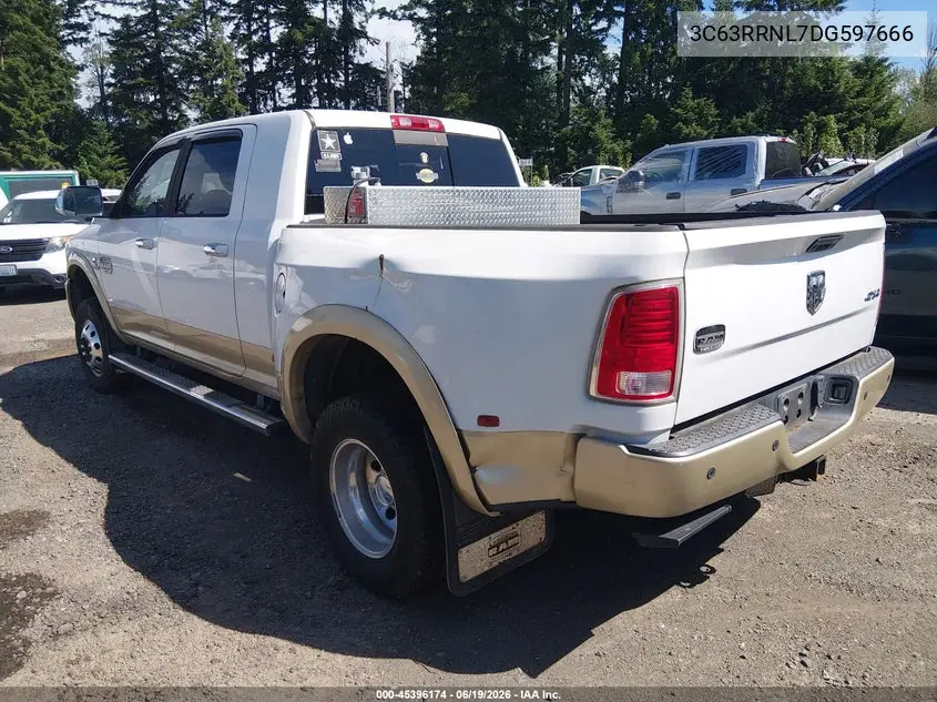 2013 Ram 3500 Laramie Longhorn VIN: 3C63RRNL7DG597666 Lot: 45396174