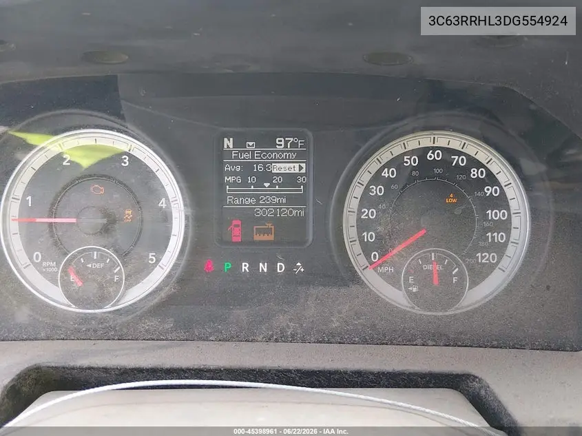 2013 Ram 3500 Slt VIN: 3C63RRHL3DG554924 Lot: 45398961
