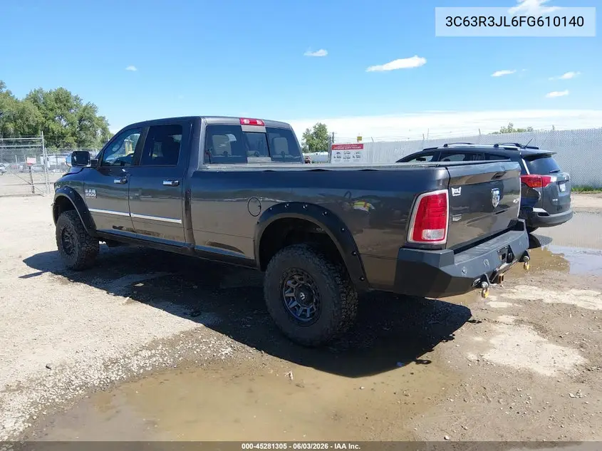 2015 Ram 3500 Laramie VIN: 3C63R3JL6FG610140 Lot: 45281305
