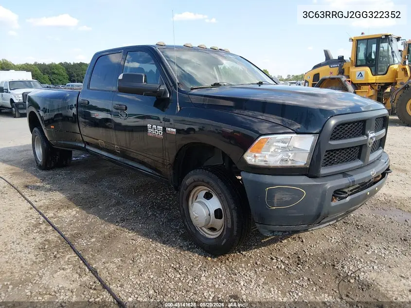 2016 Ram 3500 Tradesman VIN: 3C63RRGJ2GG322352 Lot: 45141628