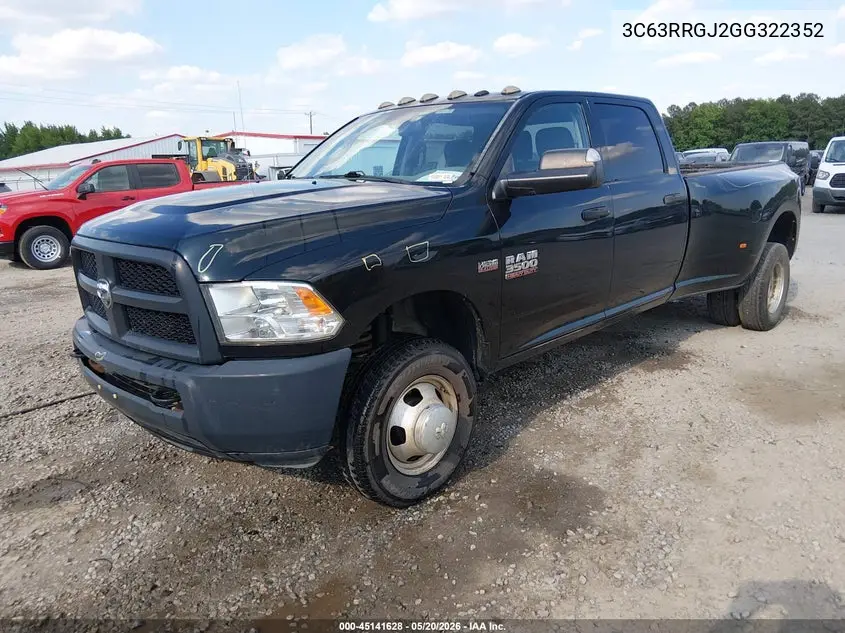 2016 Ram 3500 Tradesman VIN: 3C63RRGJ2GG322352 Lot: 45141628