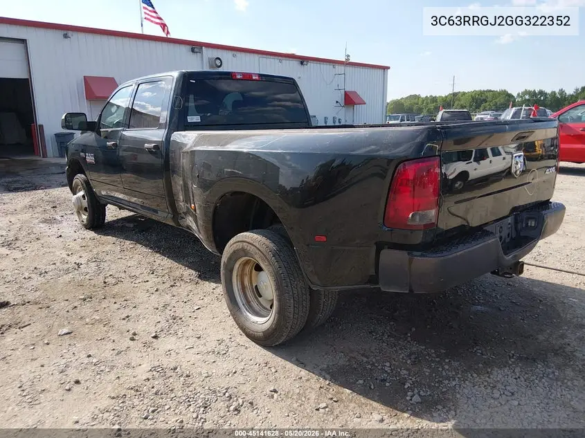 2016 Ram 3500 Tradesman VIN: 3C63RRGJ2GG322352 Lot: 45141628