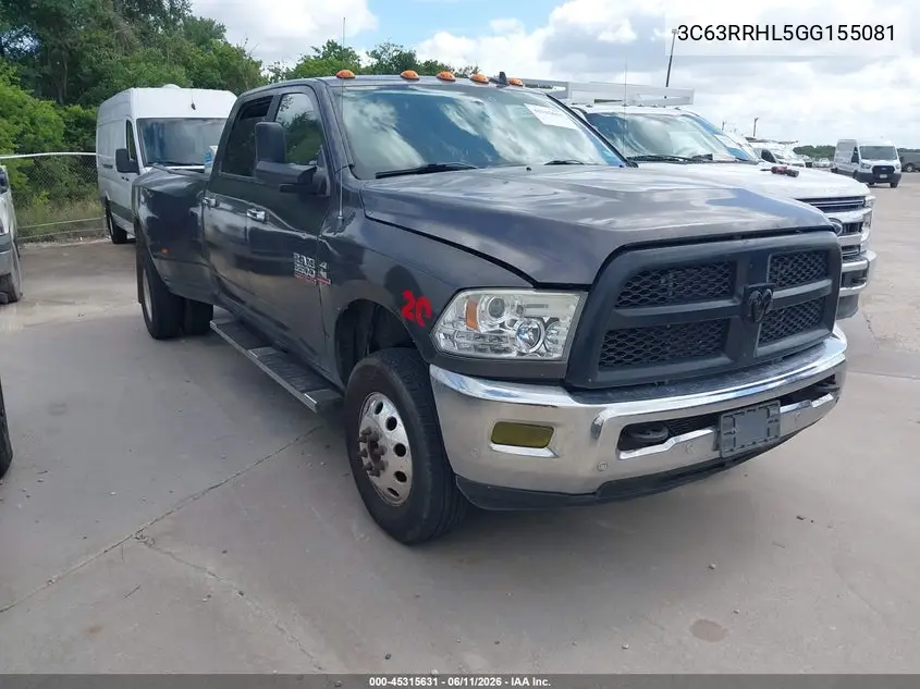 2016 Ram 3500 Slt VIN: 3C63RRHL5GG155081 Lot: 45315631