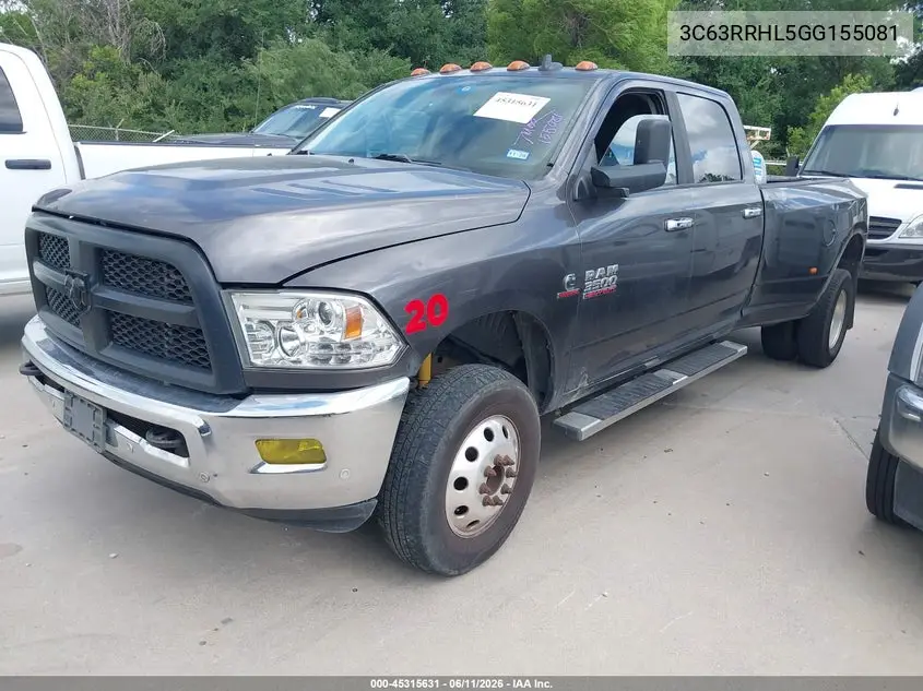 2016 Ram 3500 Slt VIN: 3C63RRHL5GG155081 Lot: 45315631