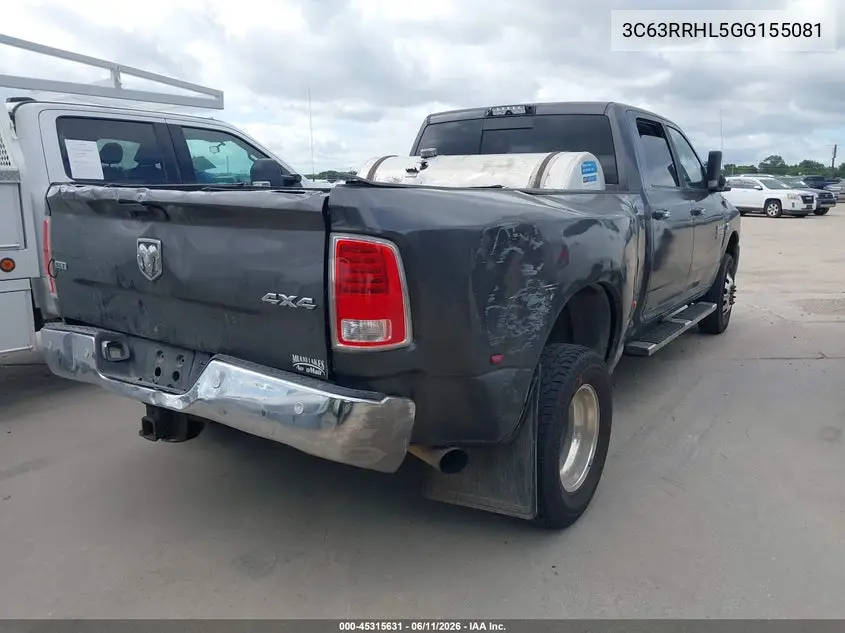 2016 Ram 3500 Slt VIN: 3C63RRHL5GG155081 Lot: 45315631