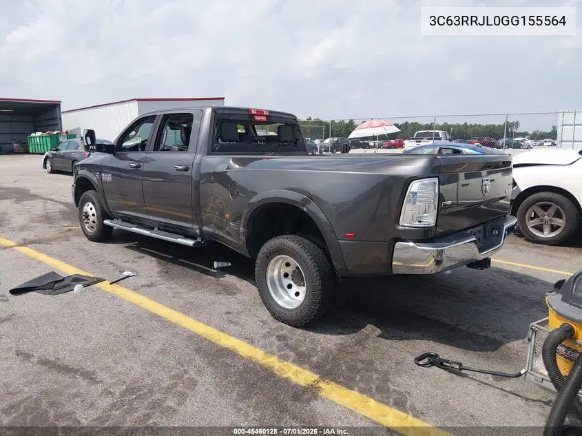 2016 Ram 3500 Laramie VIN: 3C63RRJL0GG155564 Lot: 45460128