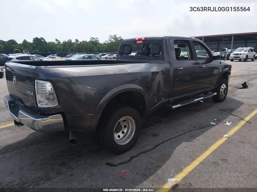 2016 Ram 3500 Laramie VIN: 3C63RRJL0GG155564 Lot: 45460128