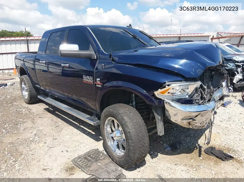 2016 Ram 3500 Laramie VIN: 3C63R3ML4GG170223 Lot: 45480664