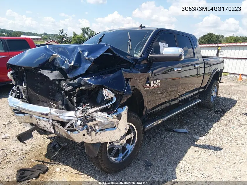 2016 Ram 3500 Laramie VIN: 3C63R3ML4GG170223 Lot: 45480664
