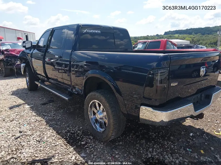 2016 Ram 3500 Laramie VIN: 3C63R3ML4GG170223 Lot: 45480664