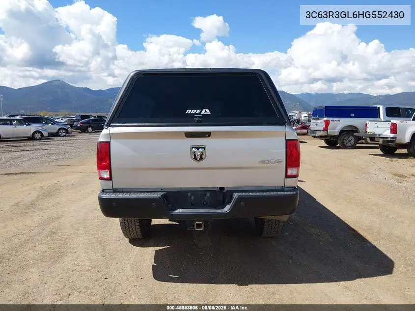 2017 Ram 3500 Tradesman 4X4 8' Box VIN: 3C63R3GL6HG552430 Lot: 45043606