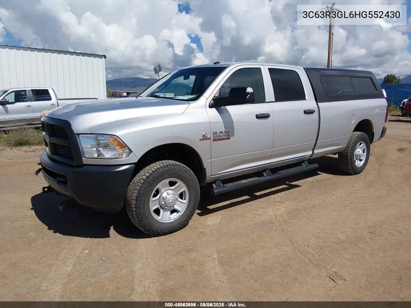 2017 Ram 3500 Tradesman 4X4 8' Box VIN: 3C63R3GL6HG552430 Lot: 45043606