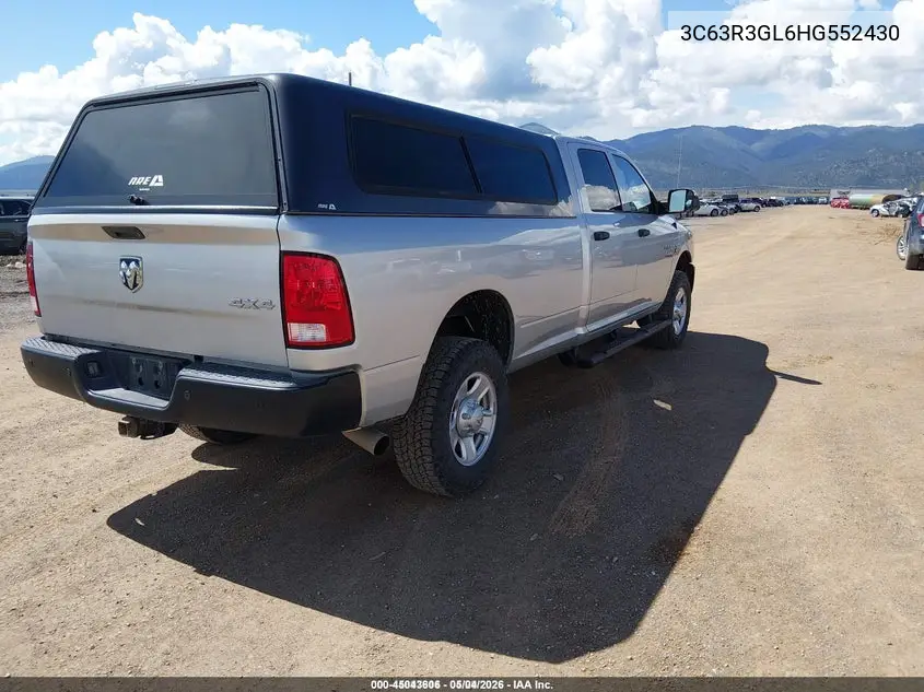 2017 Ram 3500 Tradesman 4X4 8' Box VIN: 3C63R3GL6HG552430 Lot: 45043606