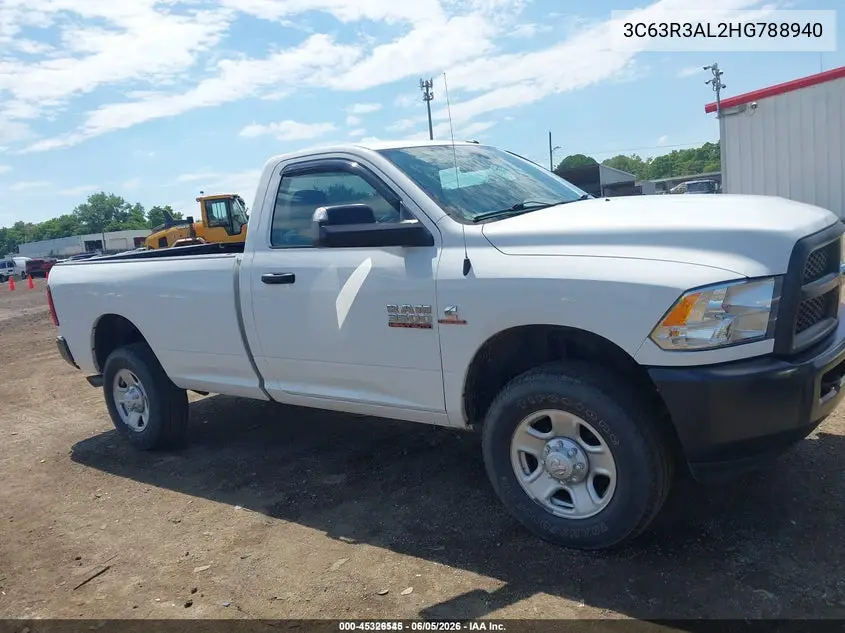2017 Ram 3500 Tradesman 4X4 8' Box VIN: 3C63R3AL2HG788940 Lot: 45326545