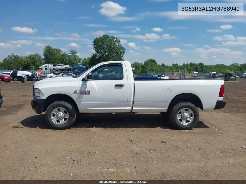 2017 Ram 3500 Tradesman 4X4 8' Box VIN: 3C63R3AL2HG788940 Lot: 45326545